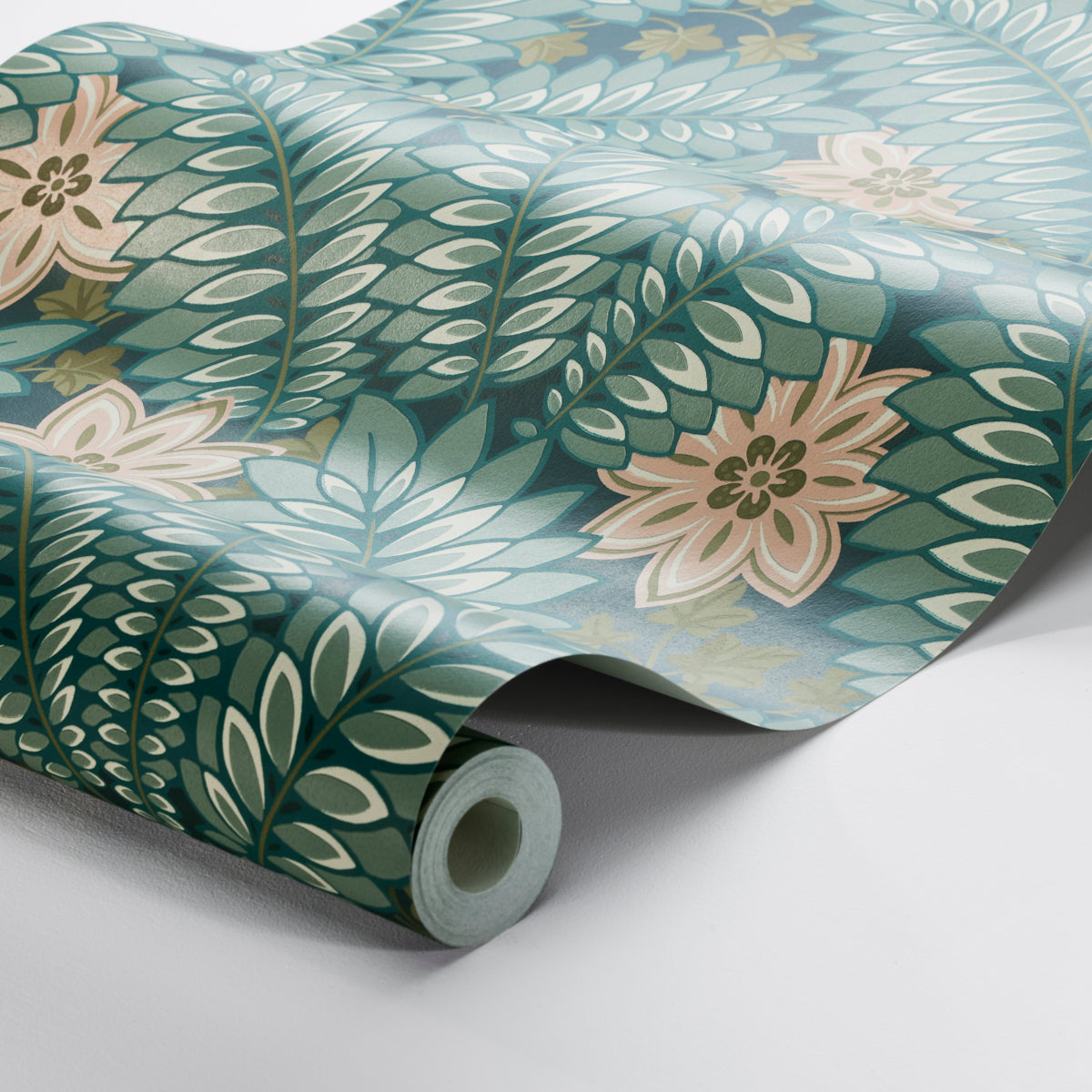 Schumacher Hidden Ivy Spruce Wallpaper Sample 2250