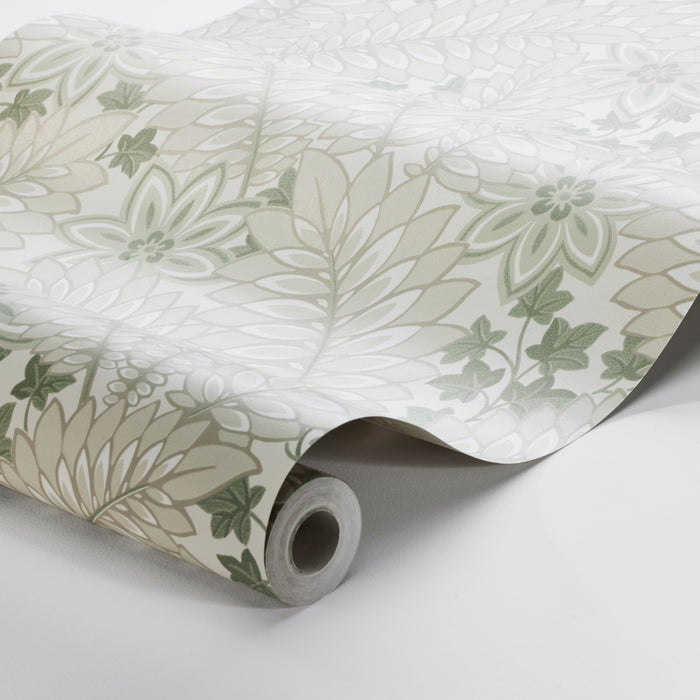 Schumacher Hidden Ivy Parchment Wallpaper Sample 2252