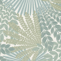 Schumacher Velvet Leaves Ivory And Sage Wallpaper 2262