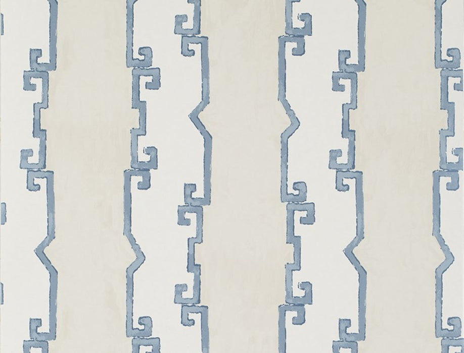 No.9 Thompson Shanghai Stripe  Gulf Stream Wallpaper Sample N9021003003