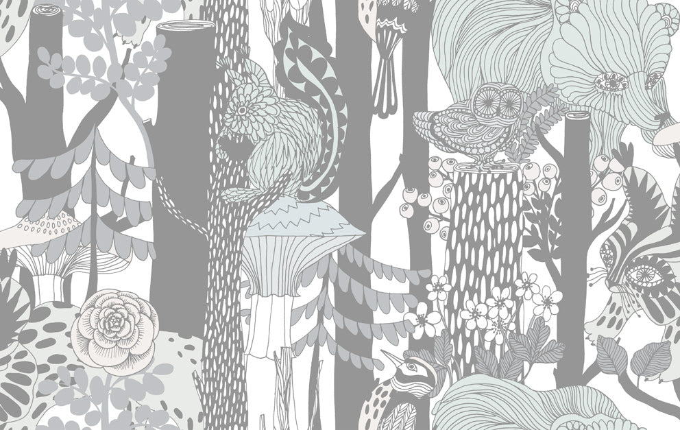 Seabrook Designs Pikkuveljekset Mint And Charcoal Wallpaper 23342X