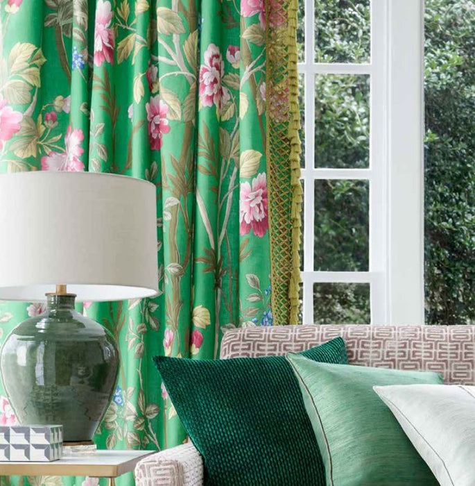 Jim Thompson Summer Peony Parrot Green Fabric Sample JT013892002