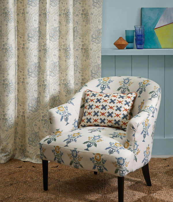 No.9 Thompson Jardin D'Hiver Gold And Blue Fabric N9012432002