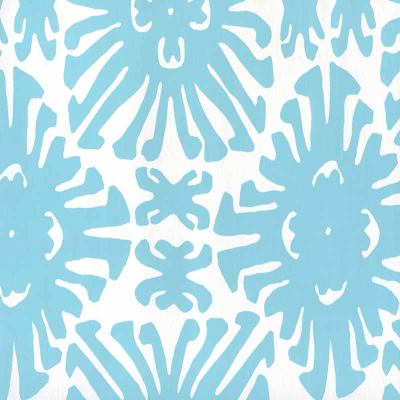 China Seas Sigourney Small Scale Turquoise Wallpaper Sample 2475WP-01