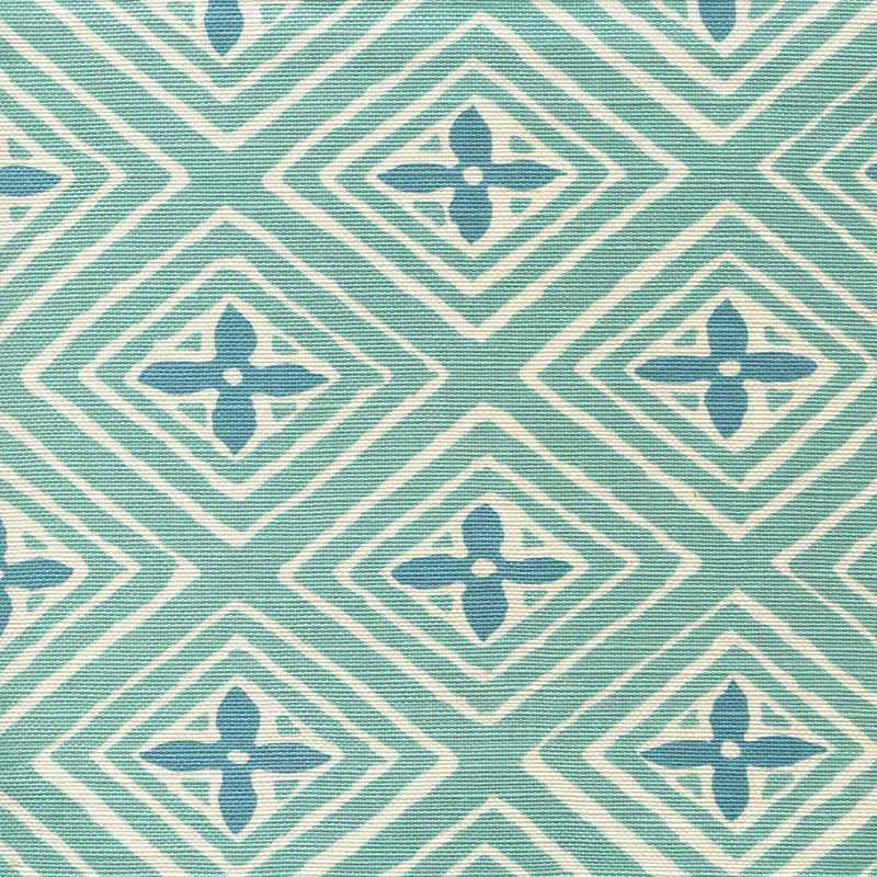 China Seas Fiorentina Two Color Turquoise Dark Turquoise Fabric Sample 2500-09