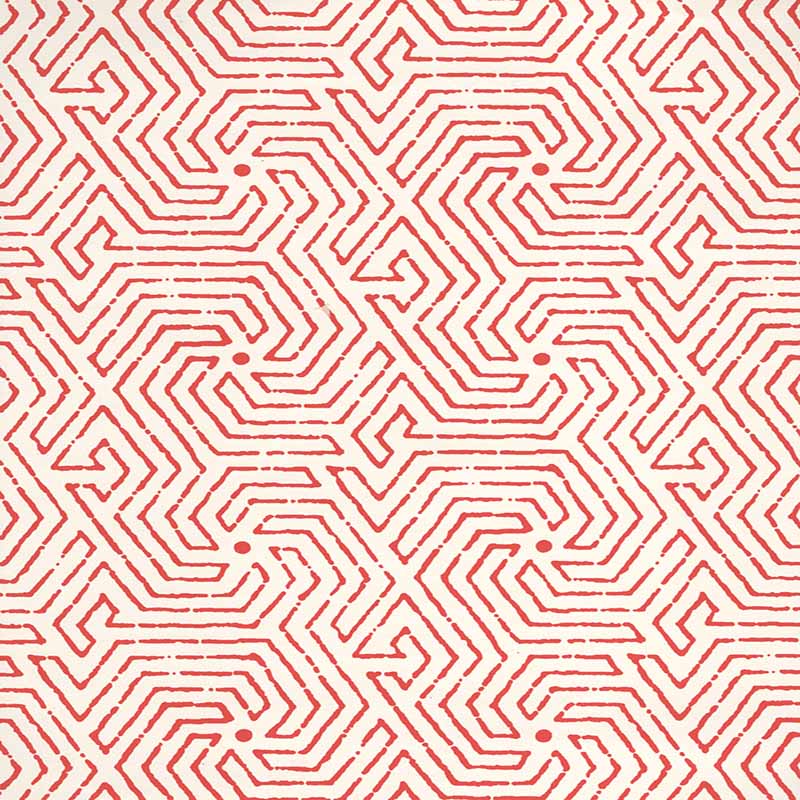 China Seas Maze Salmon Wallpaper Sample 2510-13WP