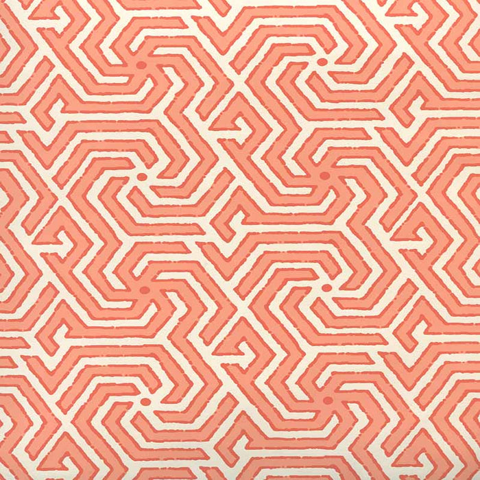 China Seas Maze Reverse Two Colors Light Orange New Shrimp Wallpaper Sample 2520-05OWP