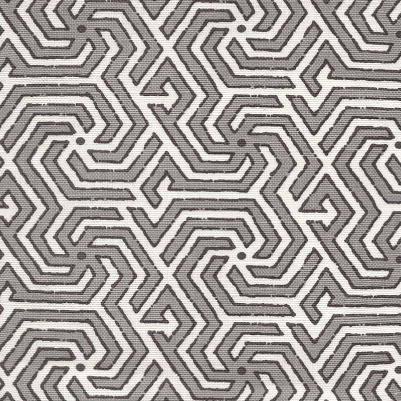 China Seas Maze Reverse Two Colors Grey/ Charcoal Fabric Sample 2520-07