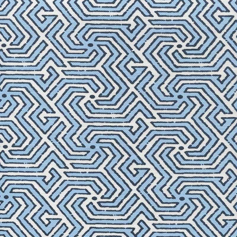 China Seas Maze Reverse Two Colors Navy Windsor Blue Fabric 2520-08WLC