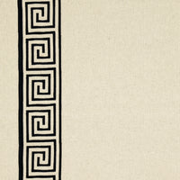 Schumacher Greek Key Embroidery Pebble And Black Fabric 25801