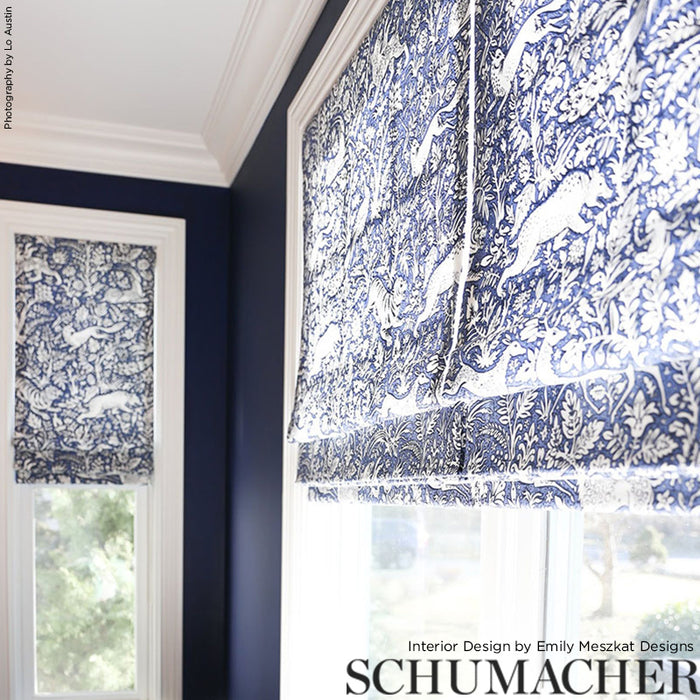 Schumacher Khan's Park Navy Fabric 2603101