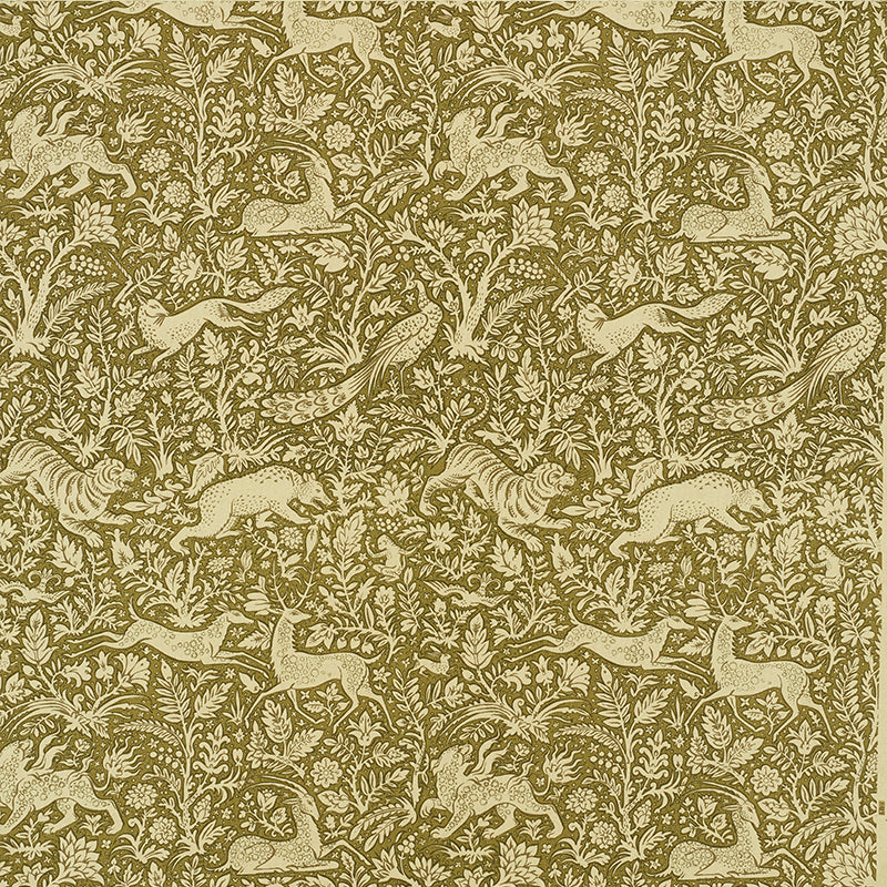 Schumacher Khan's Park Khaki Olive Fabric Sample 2603272
