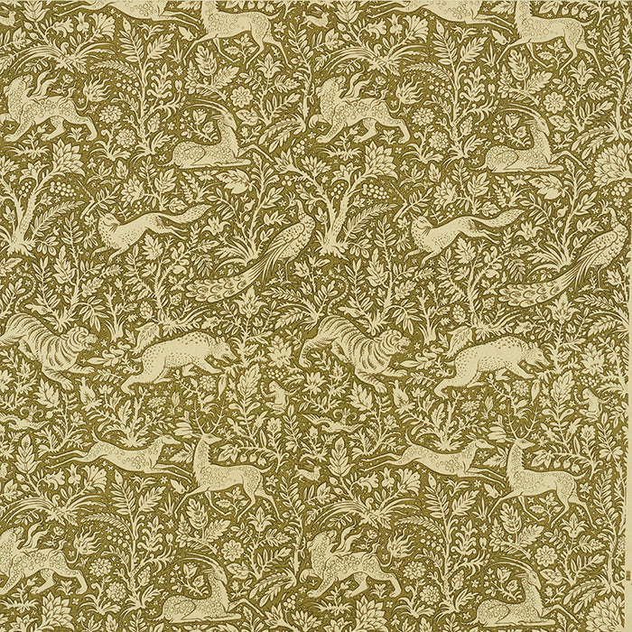 Schumacher Khan's Park Khaki Olive Fabric Sample 2603272