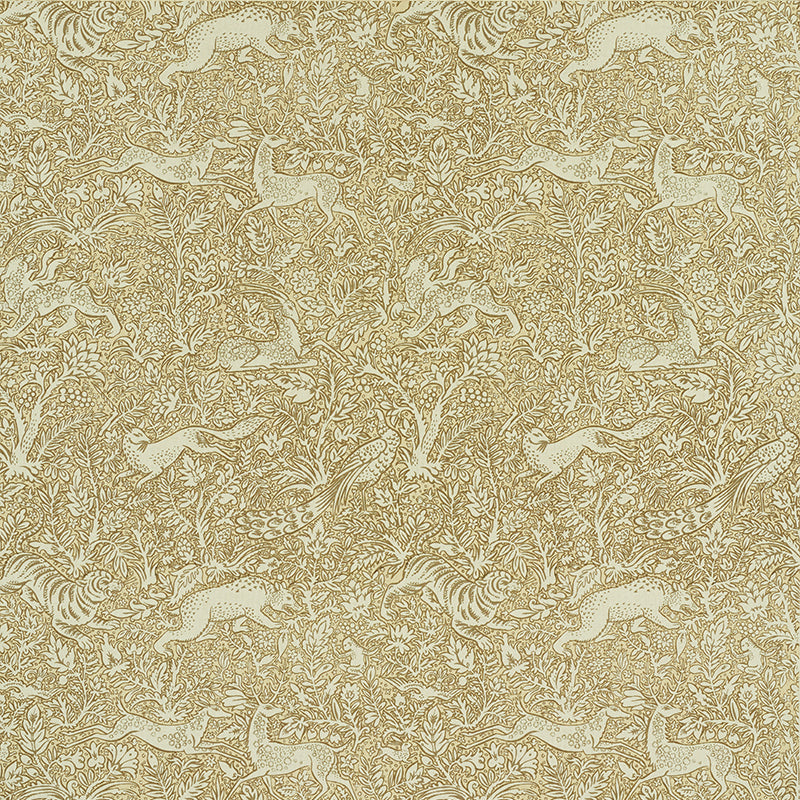 Schumacher Khan's Park Gray Beige Fabric Sample 2603274