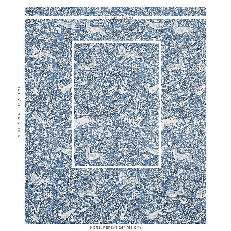 Schumacher Khan's Park Chambray Fabric Sample 2603275
