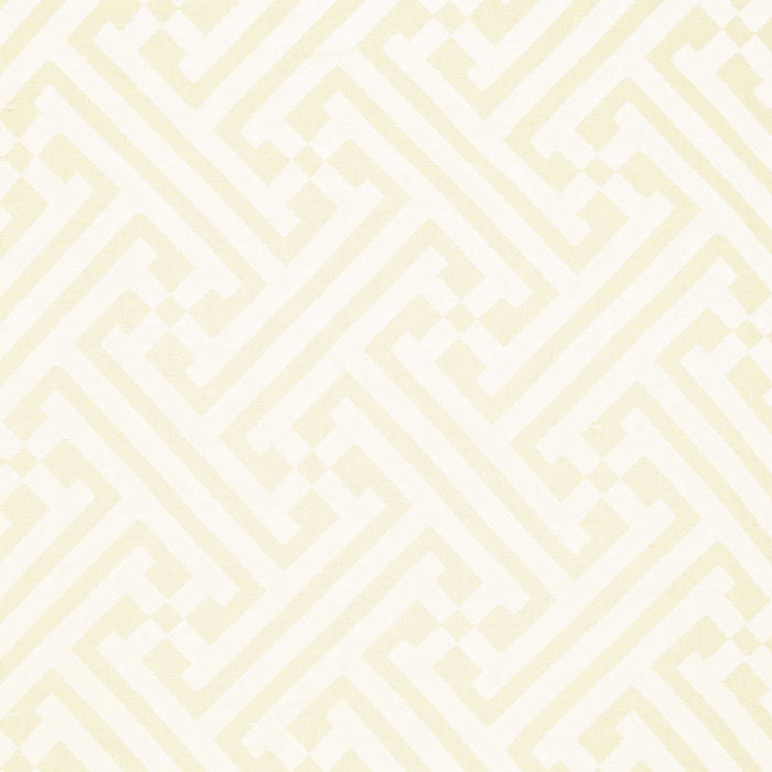 Schumacher Dhari Cutwork Casement White Natural Fabric 2611900