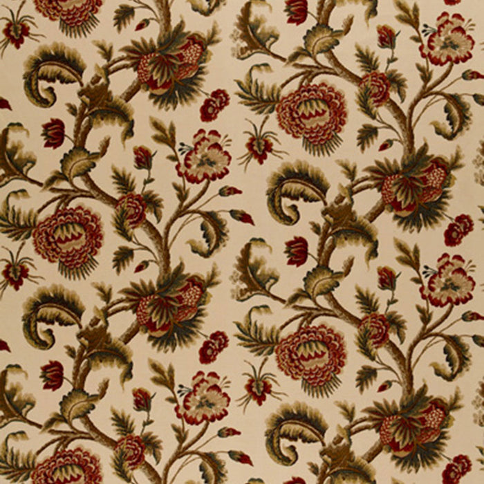 Schumacher Jacobean Printed Crewel Burnished Sage Fabric Sample 2639312