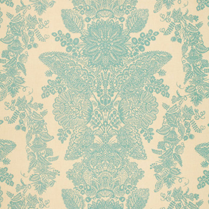 Schumacher Lace Aqua Fabric Sample 2643833