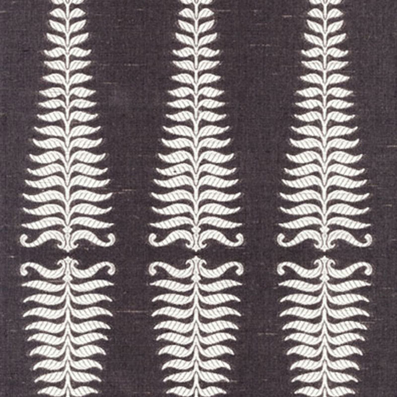 Schumacher Fern Tree Ivory/Grey Flannel Fabric Sample 2643881
