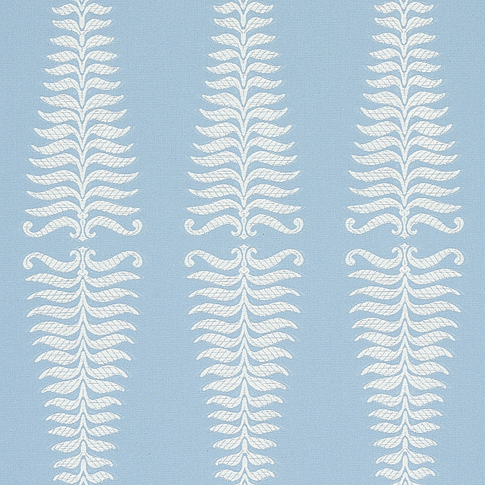 Schumacher Fern Tree Ivory & Sky Fabric 2643884