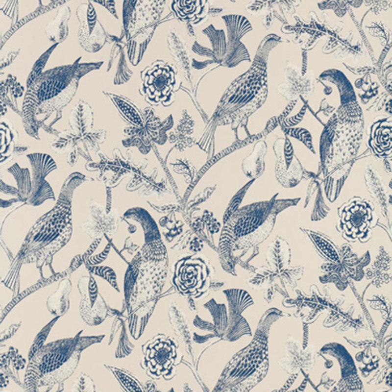 Schumacher Katmandu Navy Wallpaper Sample 2700201