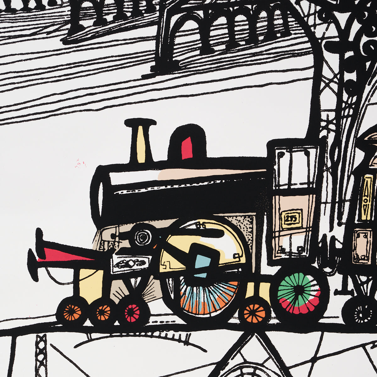 Schumacher Trains Multi On White Wallpaper Sample 2703940