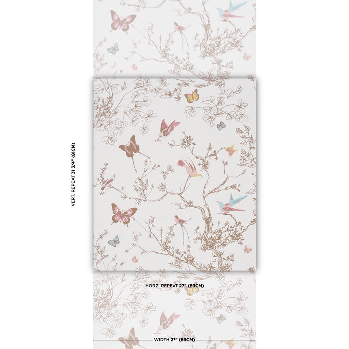 Schumacher Birds & Butterflies Spring Wallpaper Sample 2704423