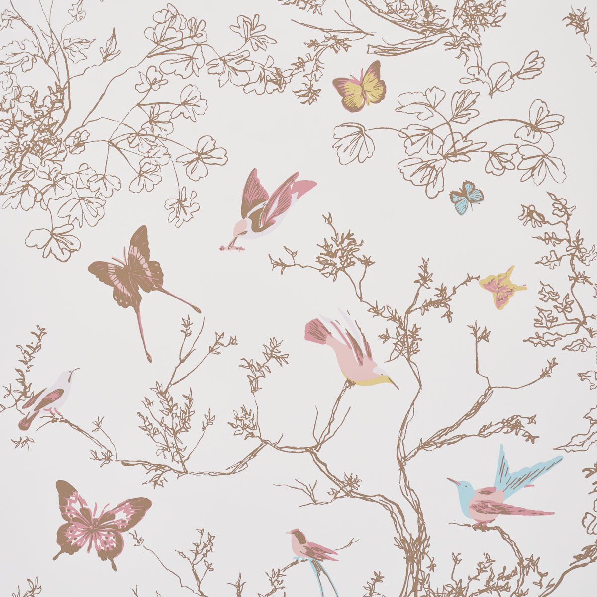 Schumacher Birds & Butterflies Spring 5017450 Sample | 40% Off (Samples)