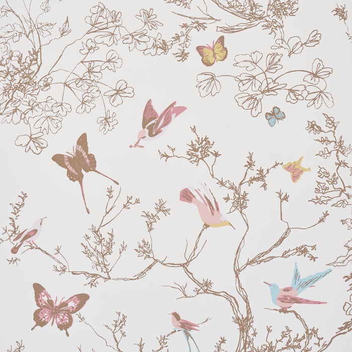 Schumacher Birds & Butterflies Spring Wallpaper Sample 2704423