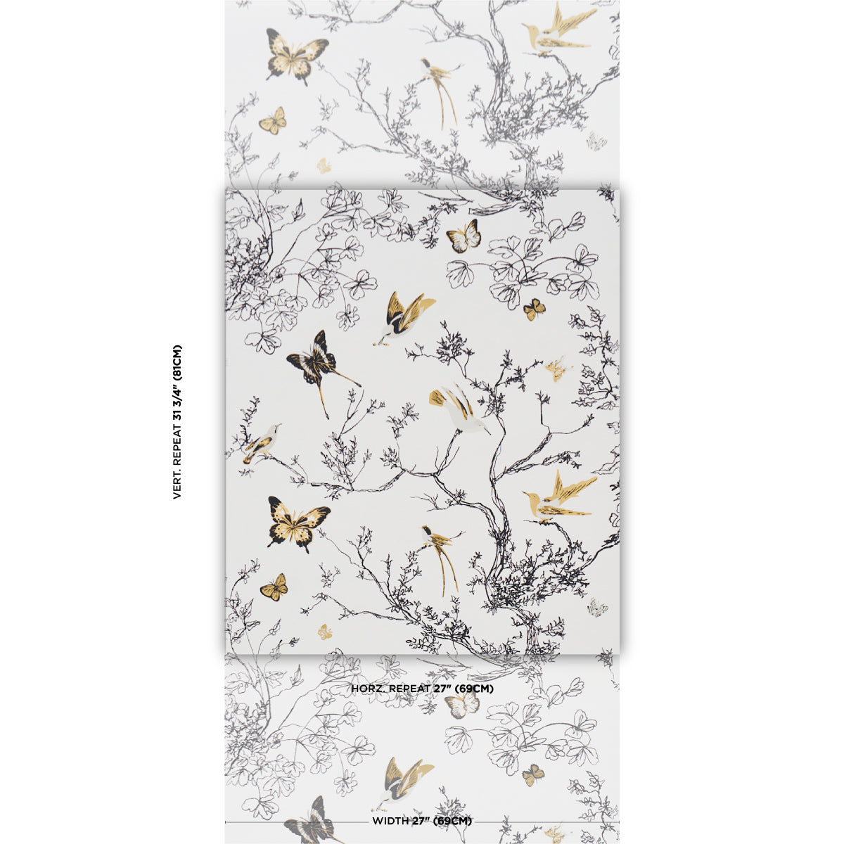 Schumacher Birds & Butterflies Neutral 2704423 Sample | 40% Off (Samples)