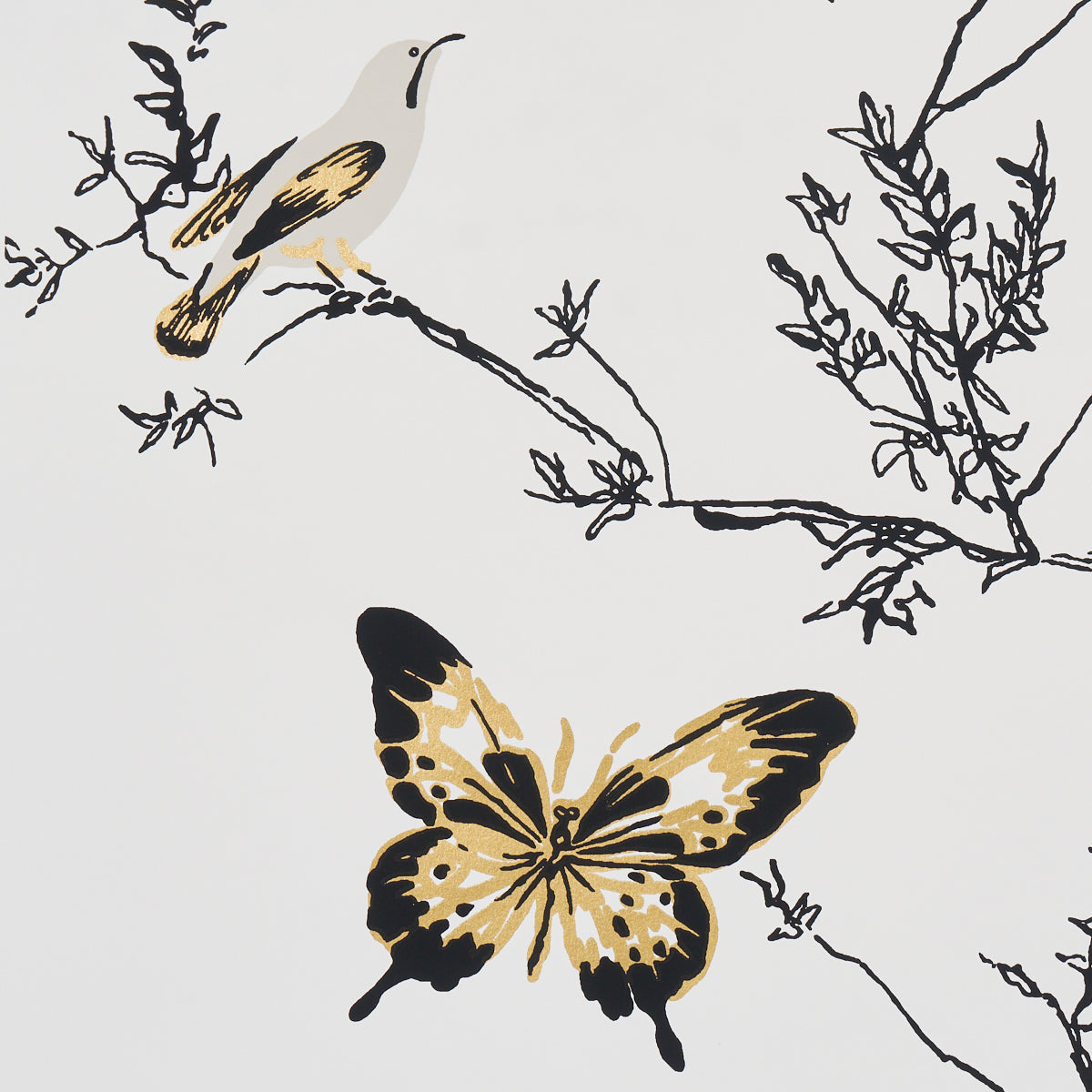 Schumacher Birds & Butterflies Neutral 2704423 Wallpaper | 40% Off ...