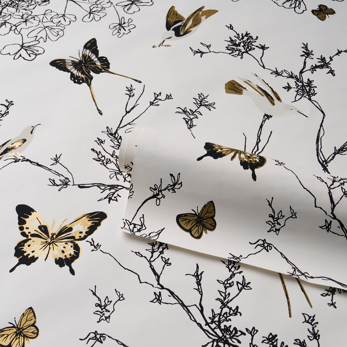 Schumacher Birds & Butterflies Neutral 2704423 Wallpaper | 40% Off ...