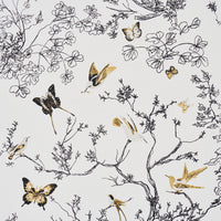 Schumacher Birds & Butterflies Neutral Wallpaper 2704424