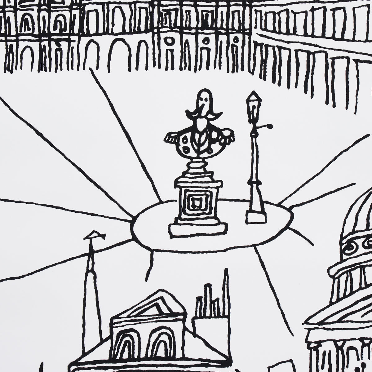 Schumacher Views Of Paris Black & White Wallpaper Sample 2705780