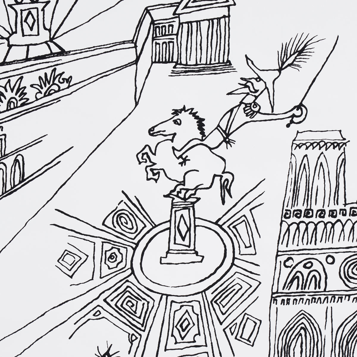 Schumacher Views Of Paris Black & White Wallpaper Sample 2705780