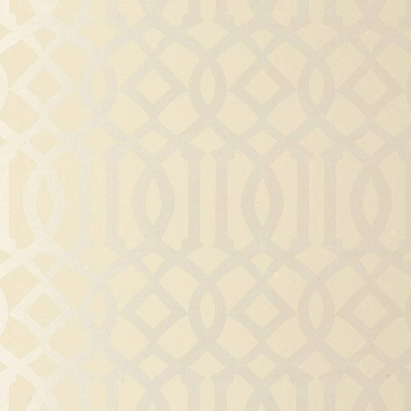 Schumacher Imperial Trellis Alabaster Wallpaper Sample 2707211