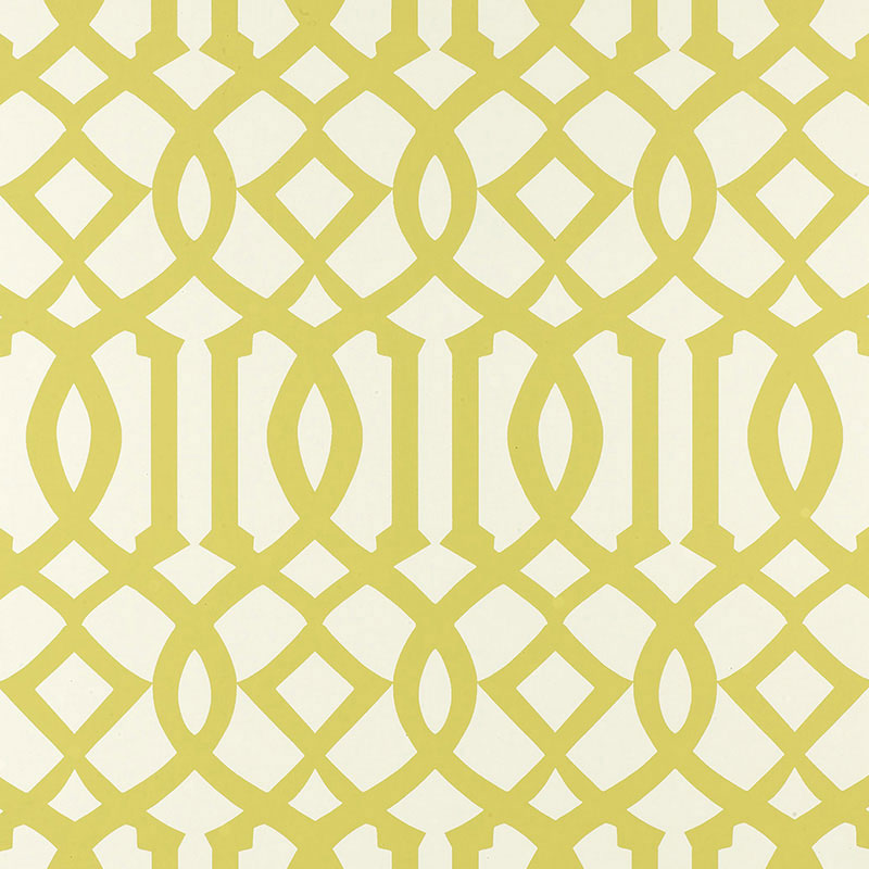 Schumacher Imperial Trellis Citrine Wallpaper Sample 2707213