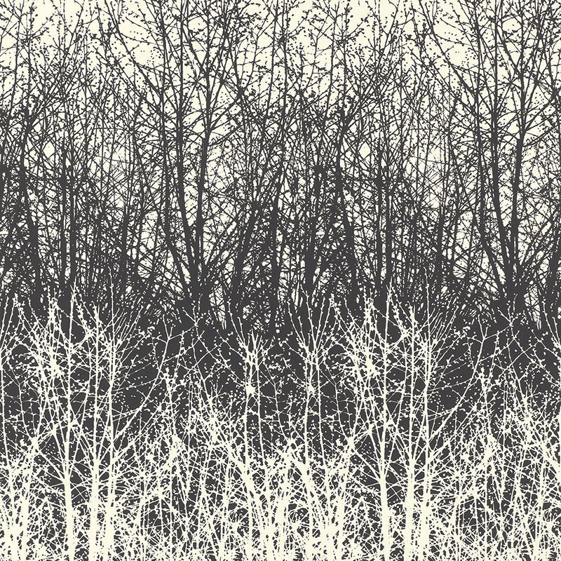 Schumacher Birches Black/White Wallpaper Sample 2707243