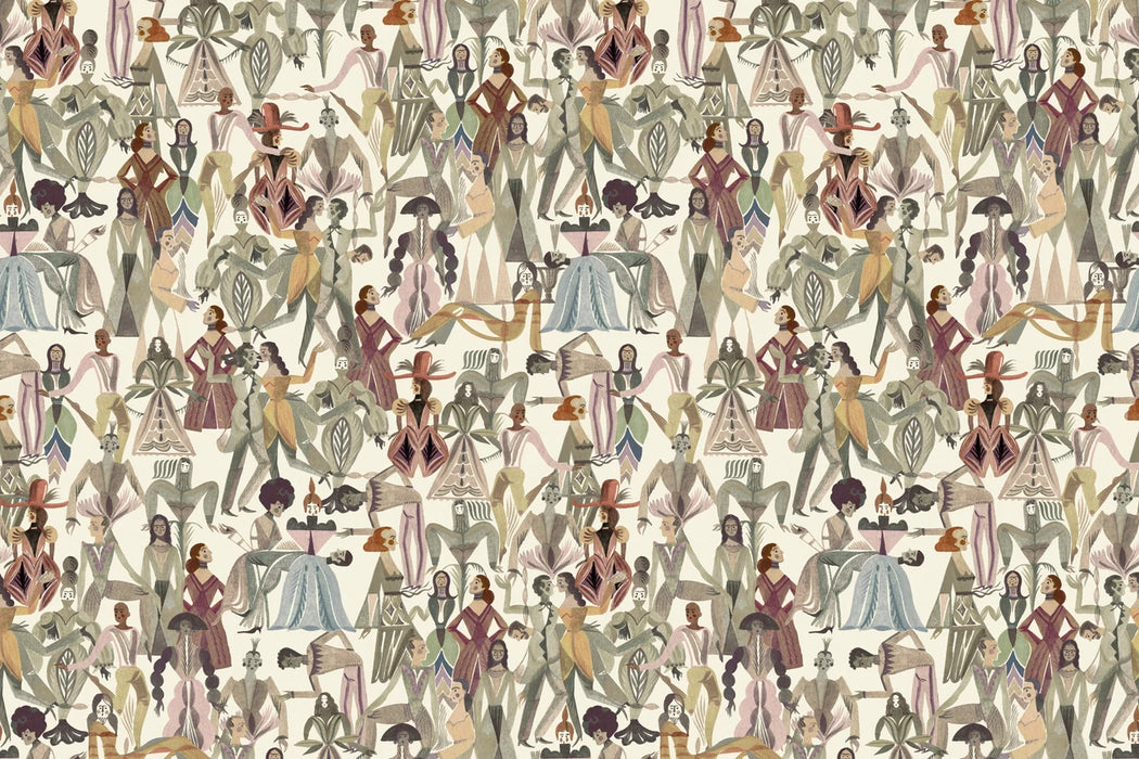 Christopher Farr Dancing Parade Slate Wallpaper Sample