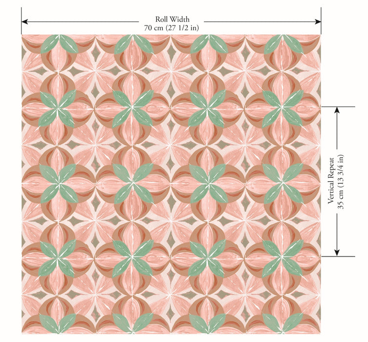 Jim Thompson Constantinople  (Non-Woven) Peach Wallpaper Sample JT021083001