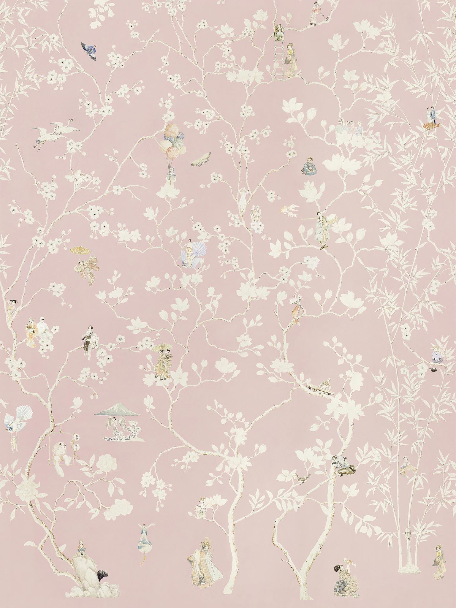 Pierre Frey Cherry Kawasaki Buvard Wallpaper Sample FP912002