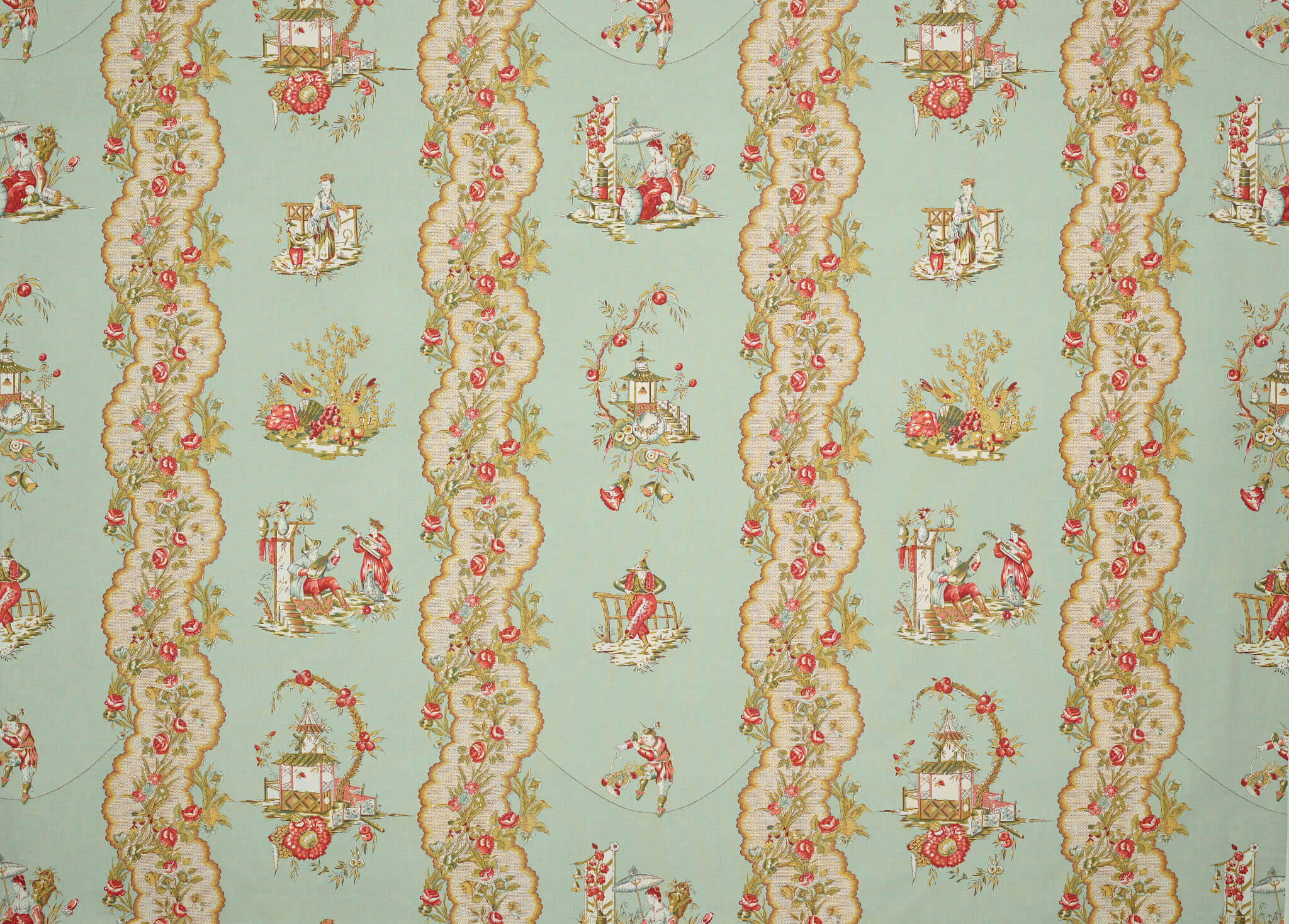 Braquenie La Fanfare Chinoise Amande Fabric Sample B7635001
