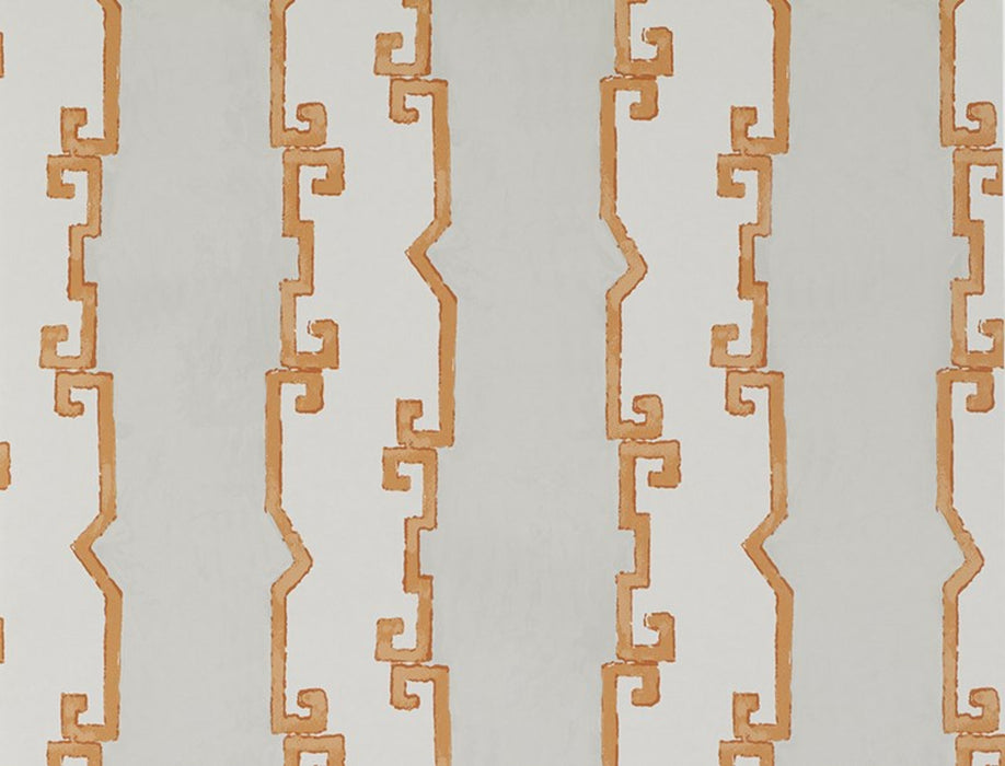 No.9 Thompson Shanghai Stripe  Tangarine Wallpaper Sample N9021003004