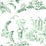 Quadrille Madame Butterfly Greens Wallpaper Sample 301341W