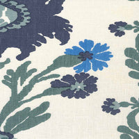 Quadrille Henriot Floral Blue French Green Fabric 302041F-CU