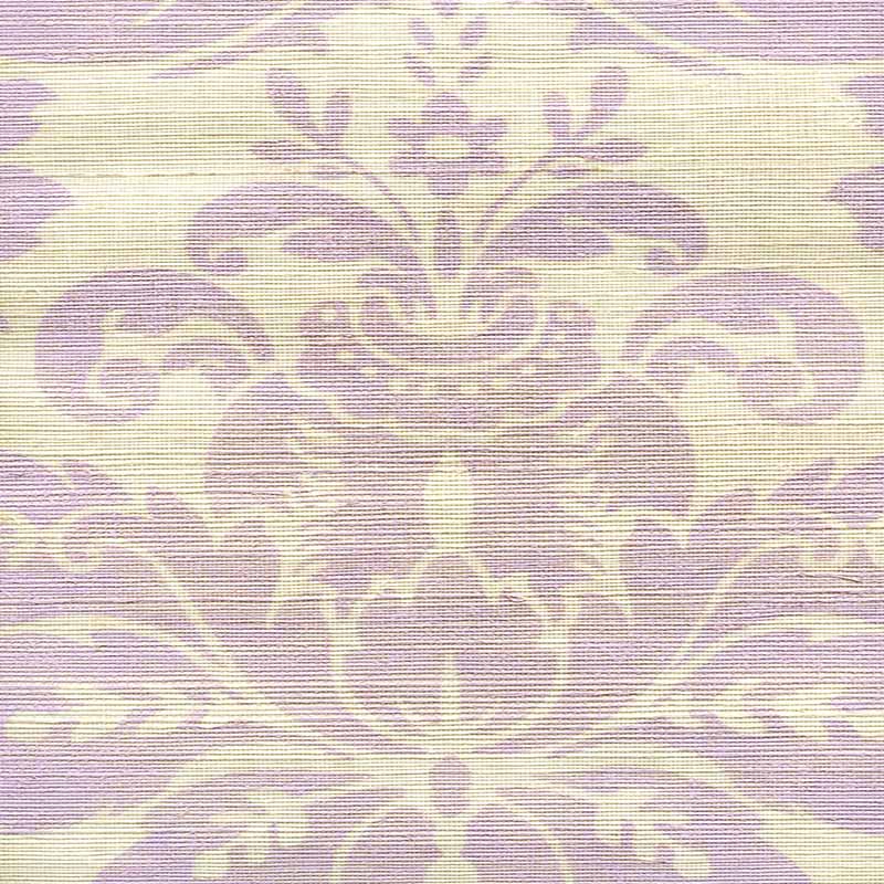 Quadrille Monty On Grasscloth Lavender Wallpaper Sample 302150R-03