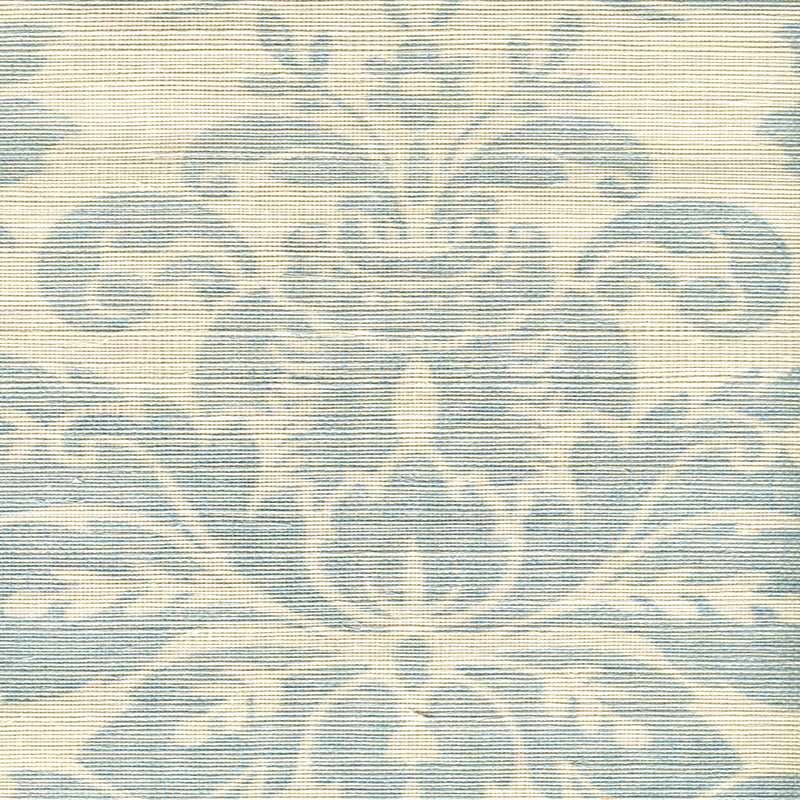 Quadrille Monty On Grasscloth Windsor-blue Wallpaper Sample 302150R-08