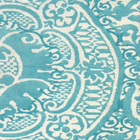 Quadrille Veneto Dark Turquoise Fabric 302211F