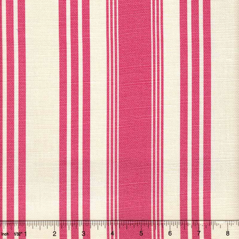 Quadrille Lane Stripe Pink Fabric 302743F