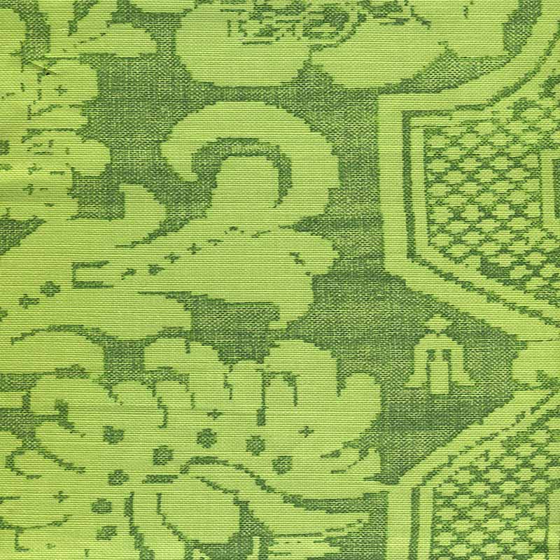 Quadrille La Tour Damask Green Lime Fabric 306006F